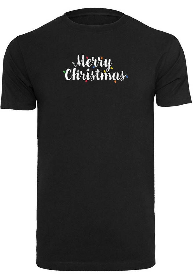 Merchcode T-Shirt Merchcode Herren Merry Christmas Lights T-Shirt Round Neck (1-tlg) von Merchcode