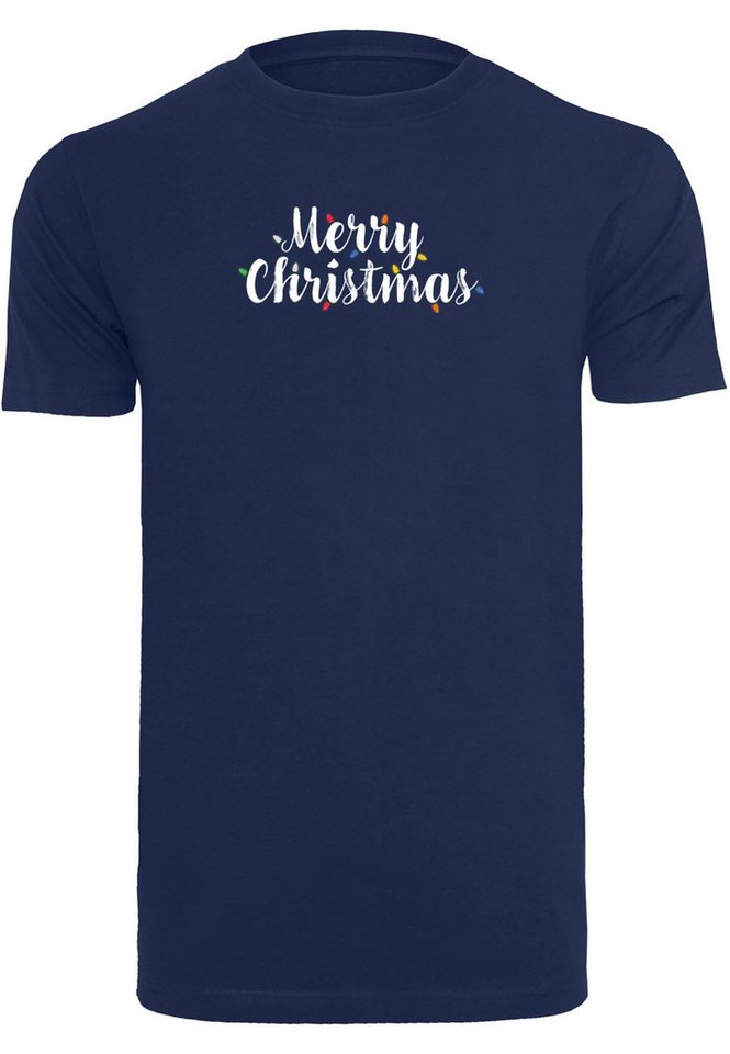Merchcode T-Shirt Merchcode Herren Merry Christmas Lights T-Shirt Round Neck (1-tlg) von Merchcode