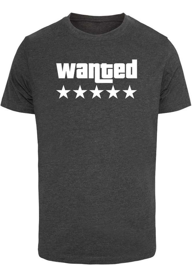 Merchcode T-Shirt Merchcode Herren Wanted T-Shirt Round Neck (1-tlg) von Merchcode