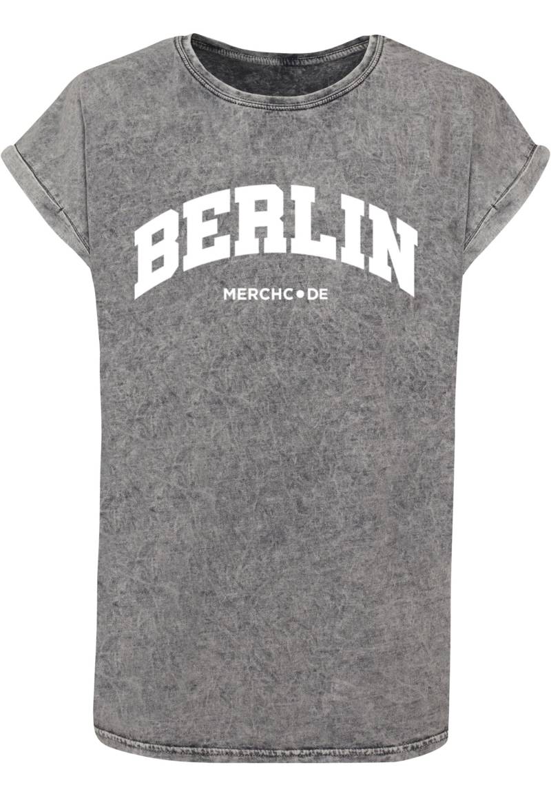 Merchcode T-Shirt "Merchcode Damen Ladies Berlin Wording - Acid Washed T-Shirt", (1 tlg.) von Merchcode