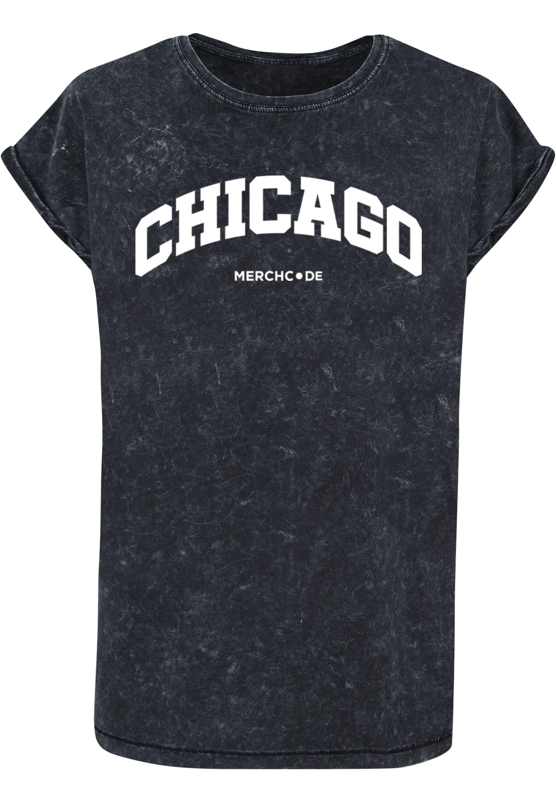 Merchcode T-Shirt "Merchcode Damen Ladies Chicago Wording - Acid Washed T-Shirt" 1 Stk. tlg. von Merchcode