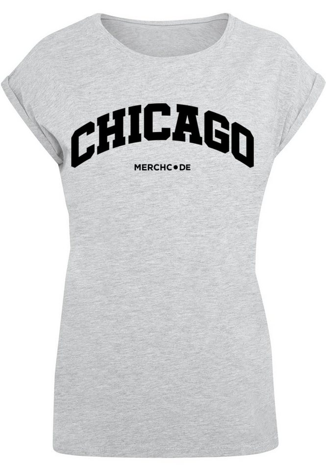 Merchcode T-Shirt Merchcode Damen Ladies Chicago Wording - T-Shirt (1-tlg) von Merchcode