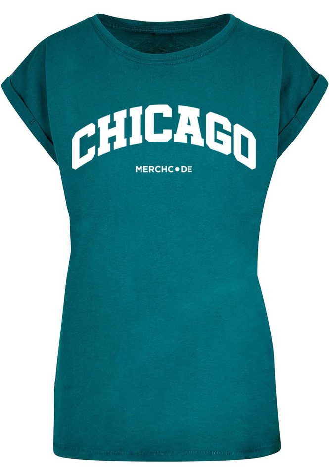 Merchcode T-Shirt Merchcode Damen Ladies Chicago Wording - T-Shirt (1-tlg) von Merchcode