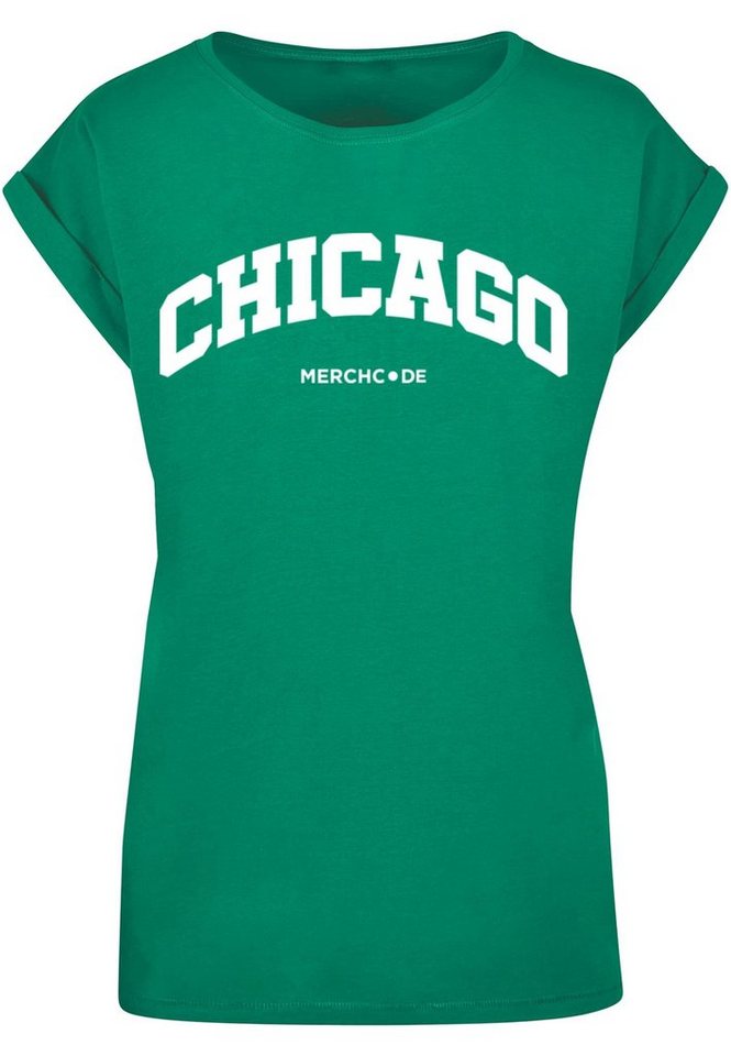 Merchcode T-Shirt Merchcode Damen Ladies Chicago Wording - T-Shirt (1-tlg) von Merchcode