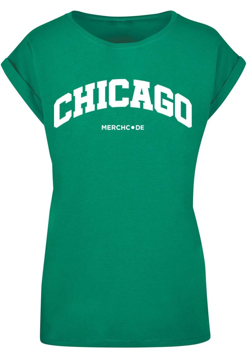 Merchcode T-Shirt "Merchcode Damen Ladies Chicago Wording - T-Shirt" 1 Stk. von Merchcode