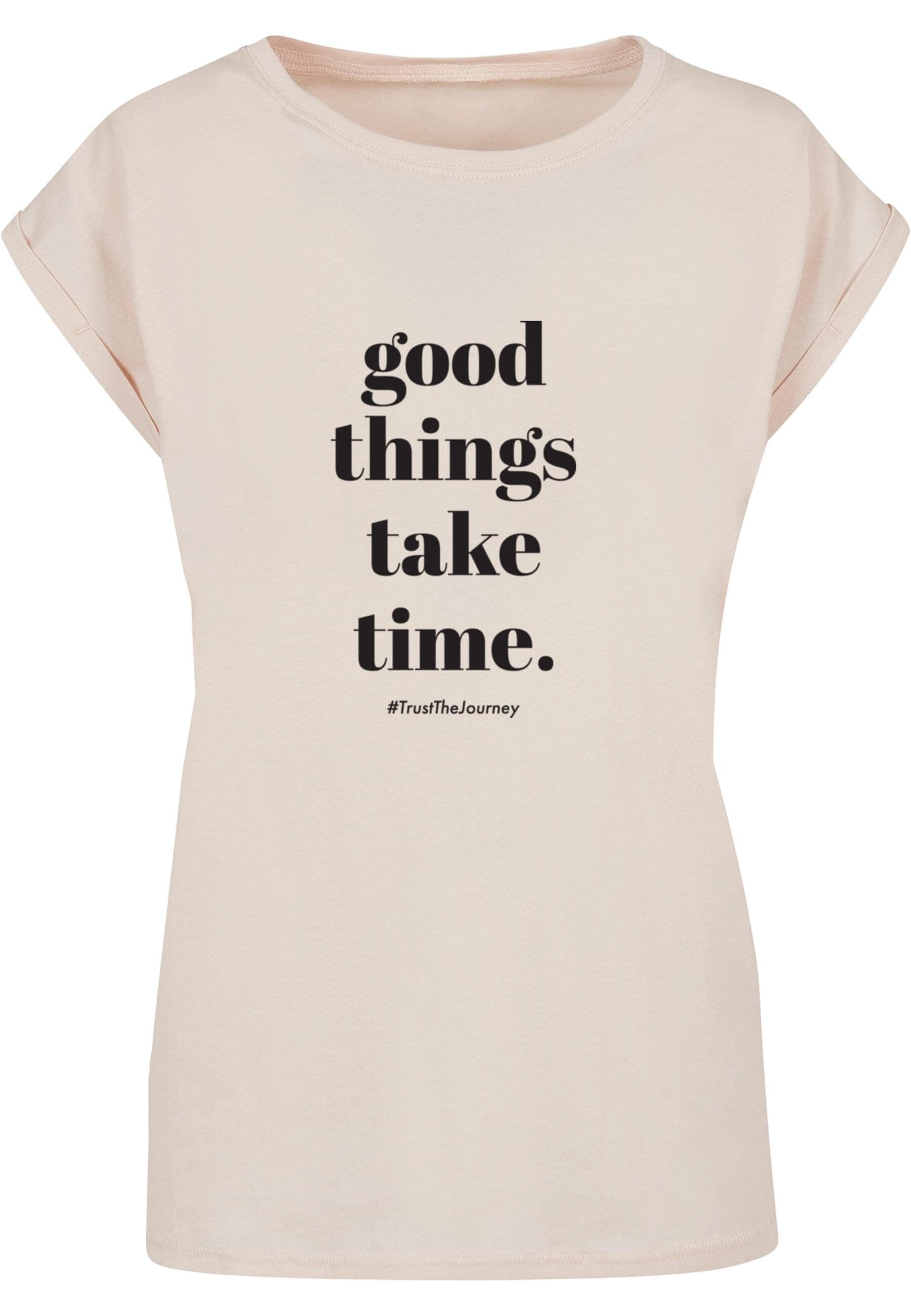 Merchcode T-Shirt "Merchcode Damen Ladies Good Things Take Time T-Shirt", (1 tlg.) von Merchcode
