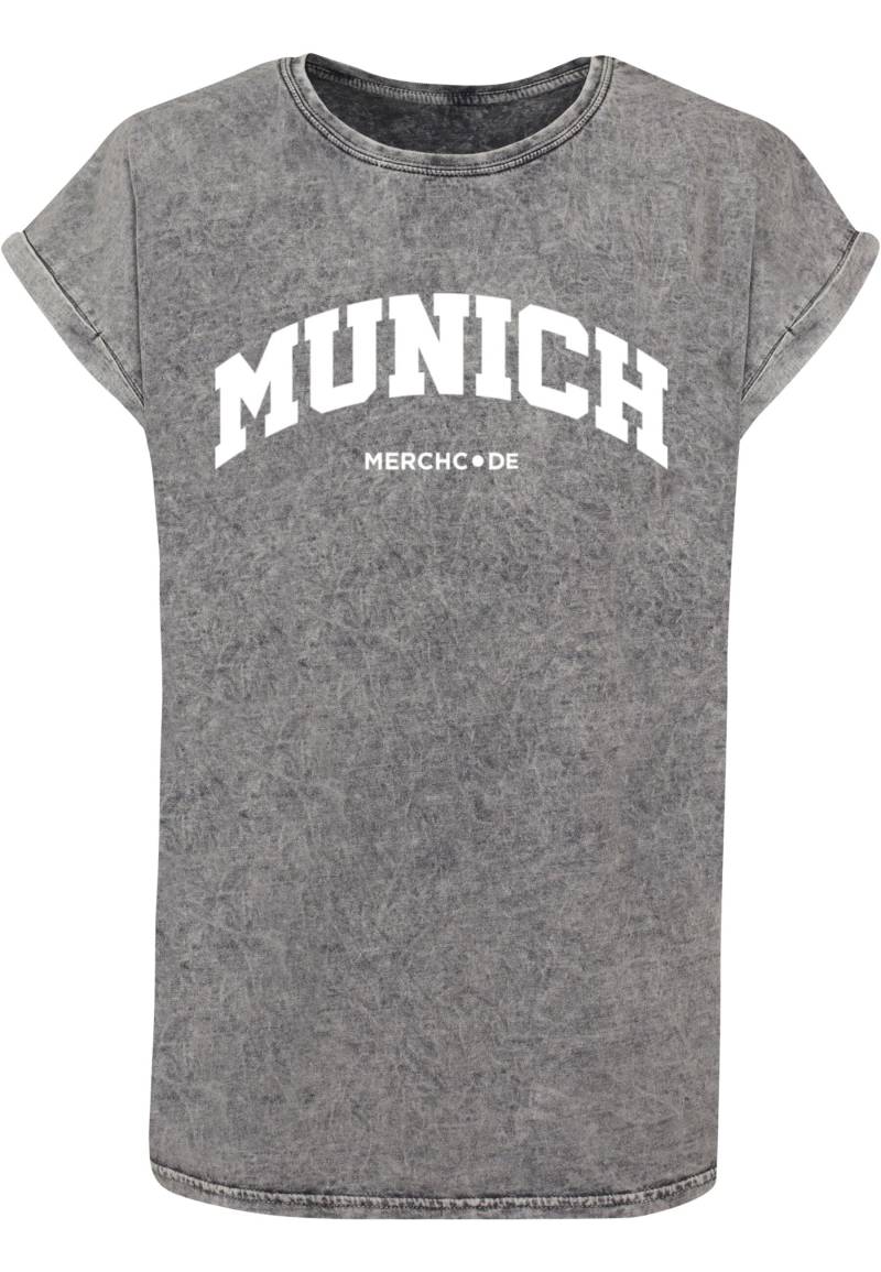 Merchcode T-Shirt "Merchcode Damen Ladies Munich Wording - Acid Washed T-Shirt", (1 tlg.) von Merchcode