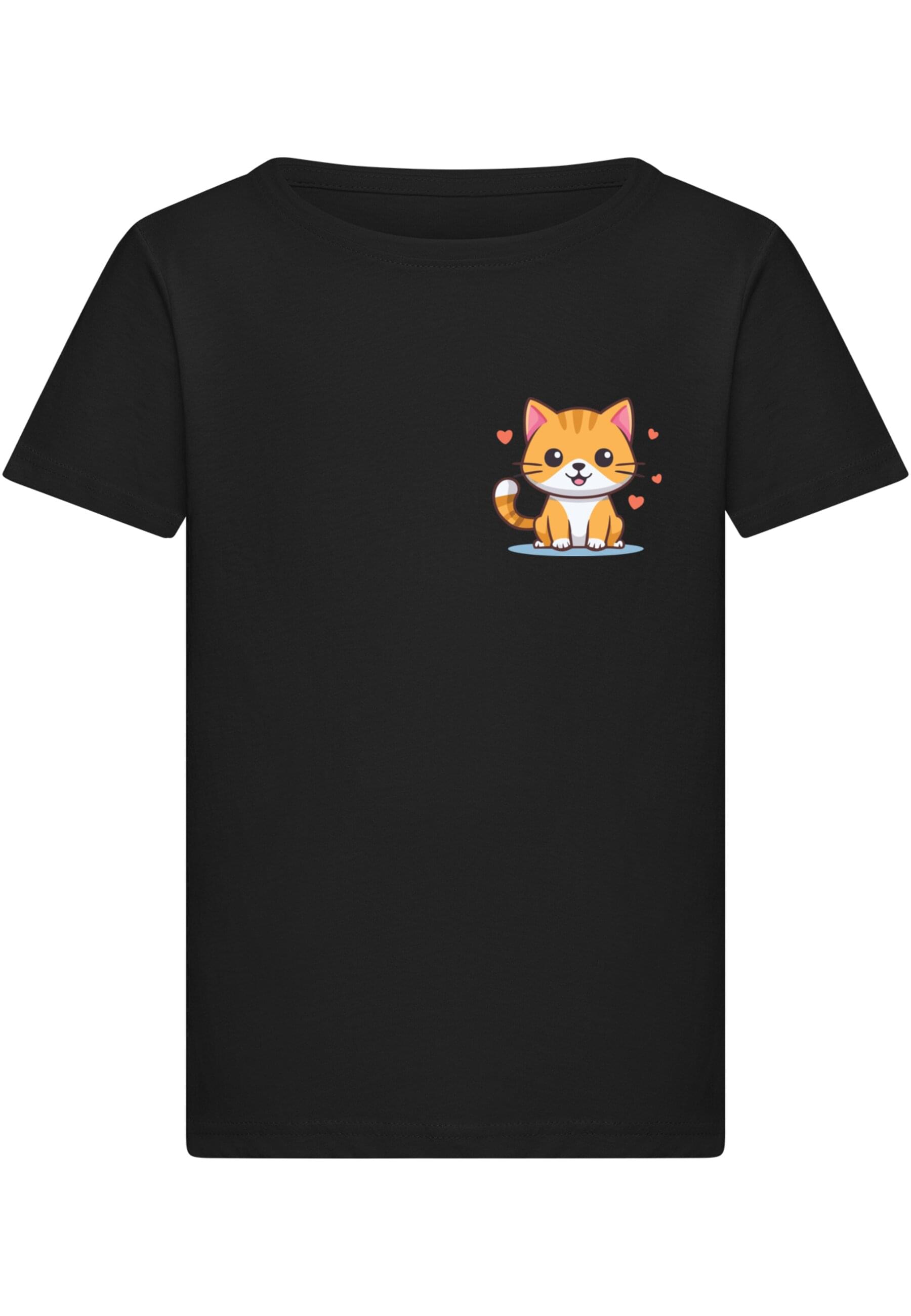 Merchcode T-Shirt "Merchcode Girls Cute Cat - T-Shirt", 1 Stk. von Merchcode