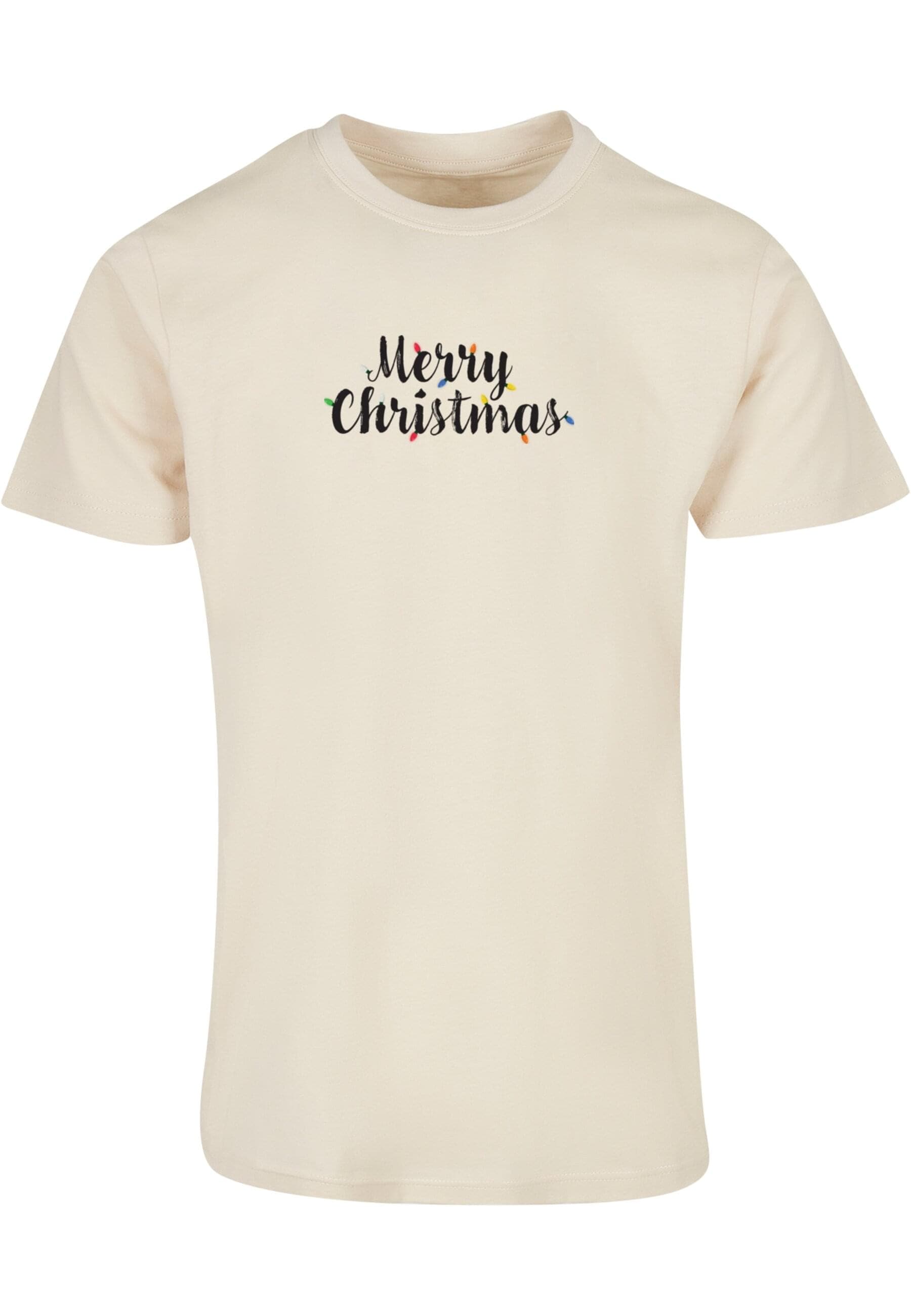 Merchcode T-Shirt "Merchcode Herren Merry Christmas Lights Basic Round Neck T-Shirt", (1 tlg.) von Merchcode