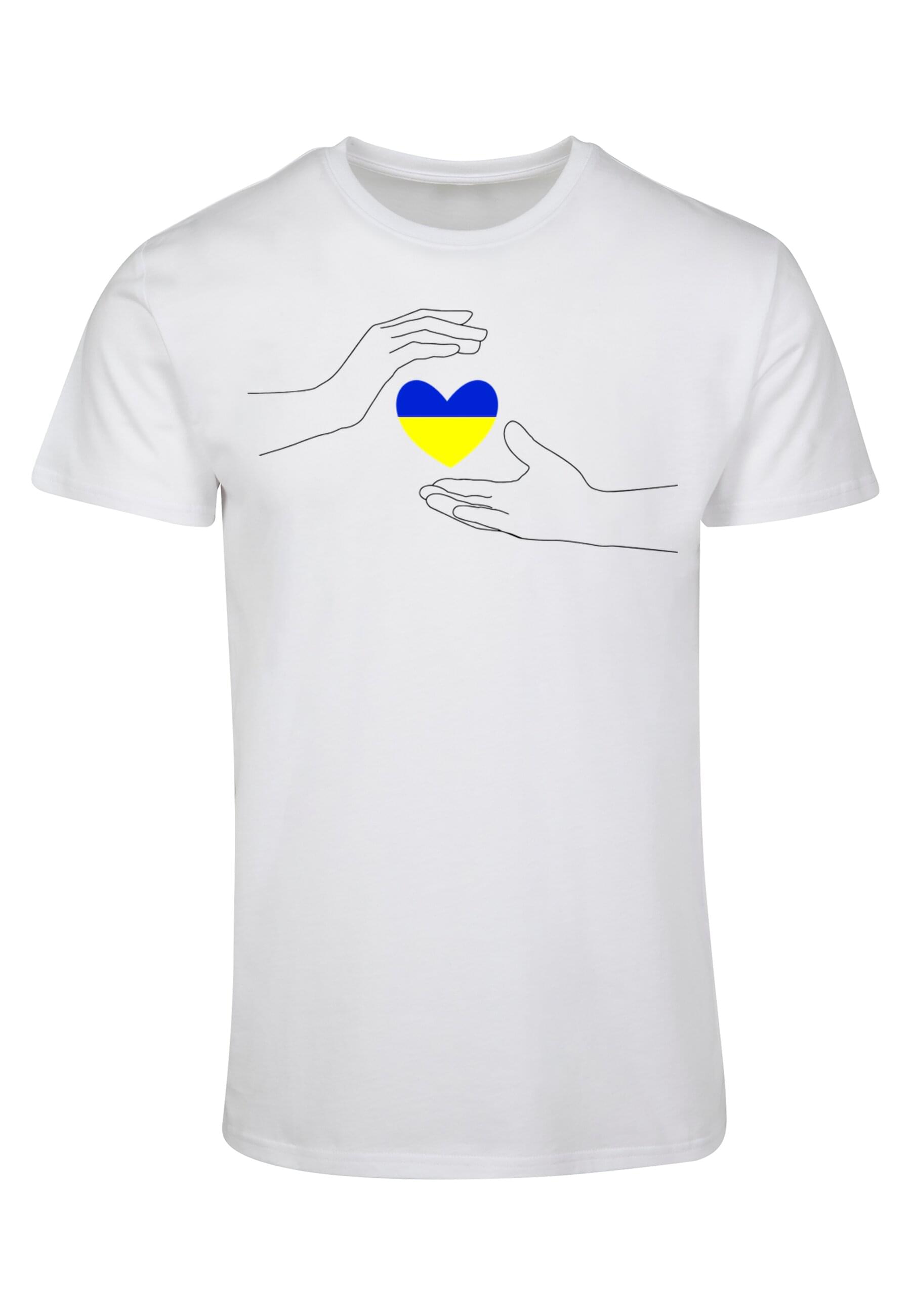 Merchcode T-Shirt "Merchcode Herren Peace - 2 Hand Heart White Basic T-Shirt", (1 tlg.) von Merchcode