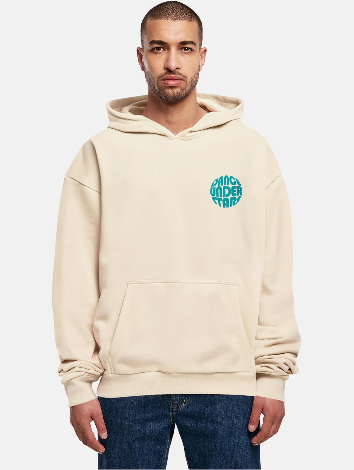 bequemer Merchcode Herren Hoodie 460 g/m² mit Baumwolle Beige von Merchcode