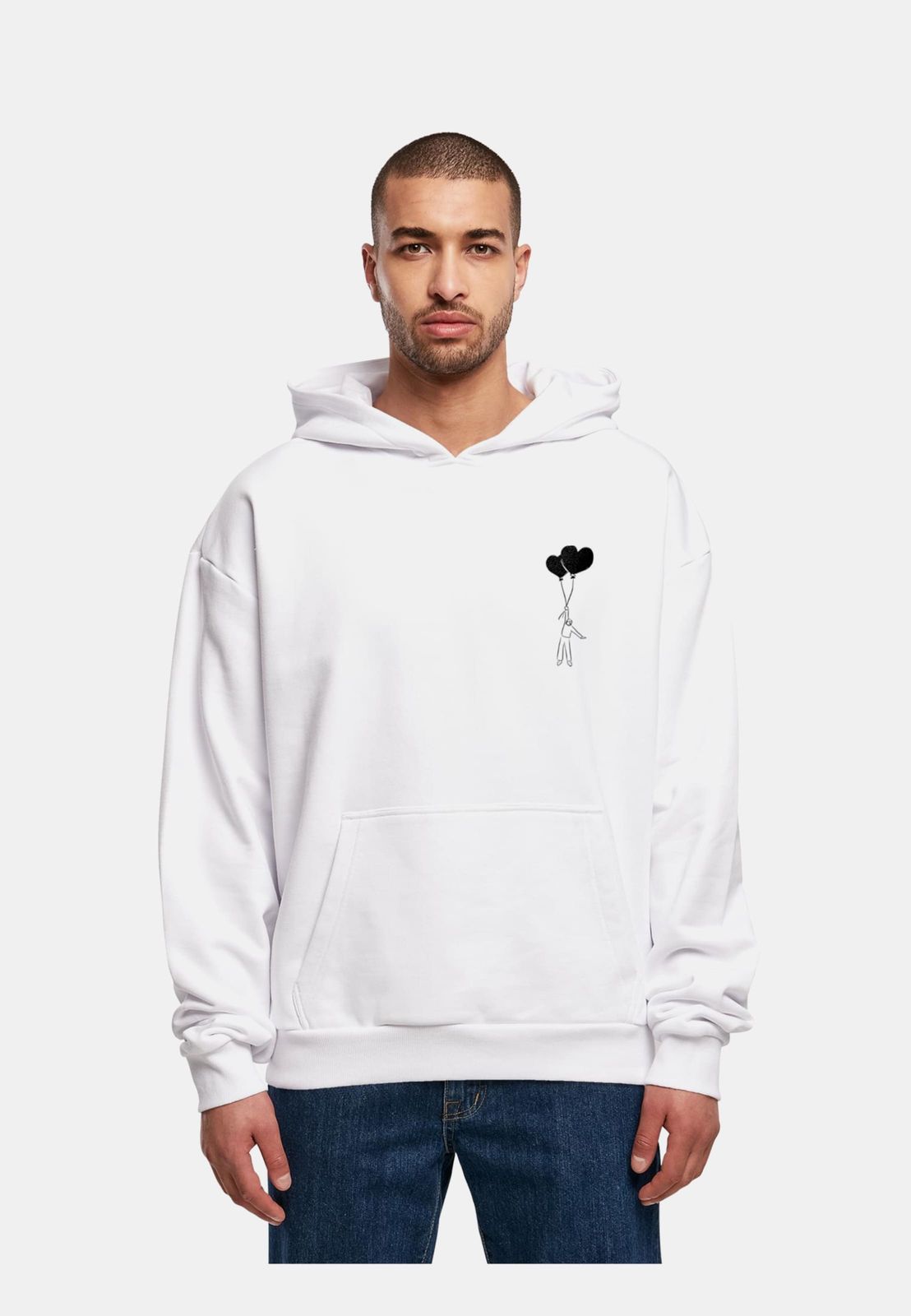 bequemer Merchcode Herren Hoodie Oversize 460 g/m² mit Baumwolle Weiß von Merchcode