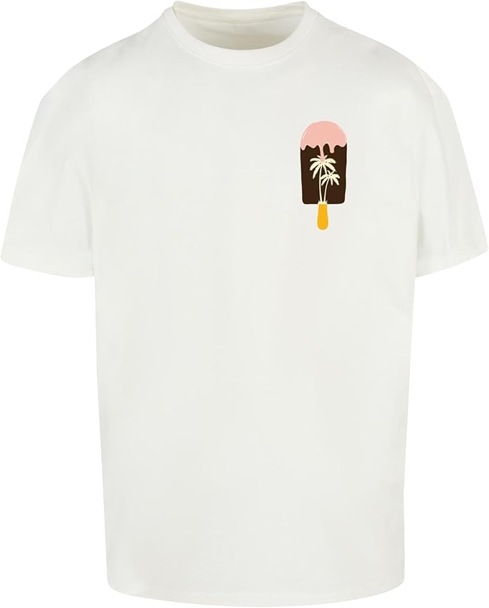 bequemes Merchcode Herren T-Shirt Oversize 240 g/m² mit Baumwolle Weiß von Merchcode