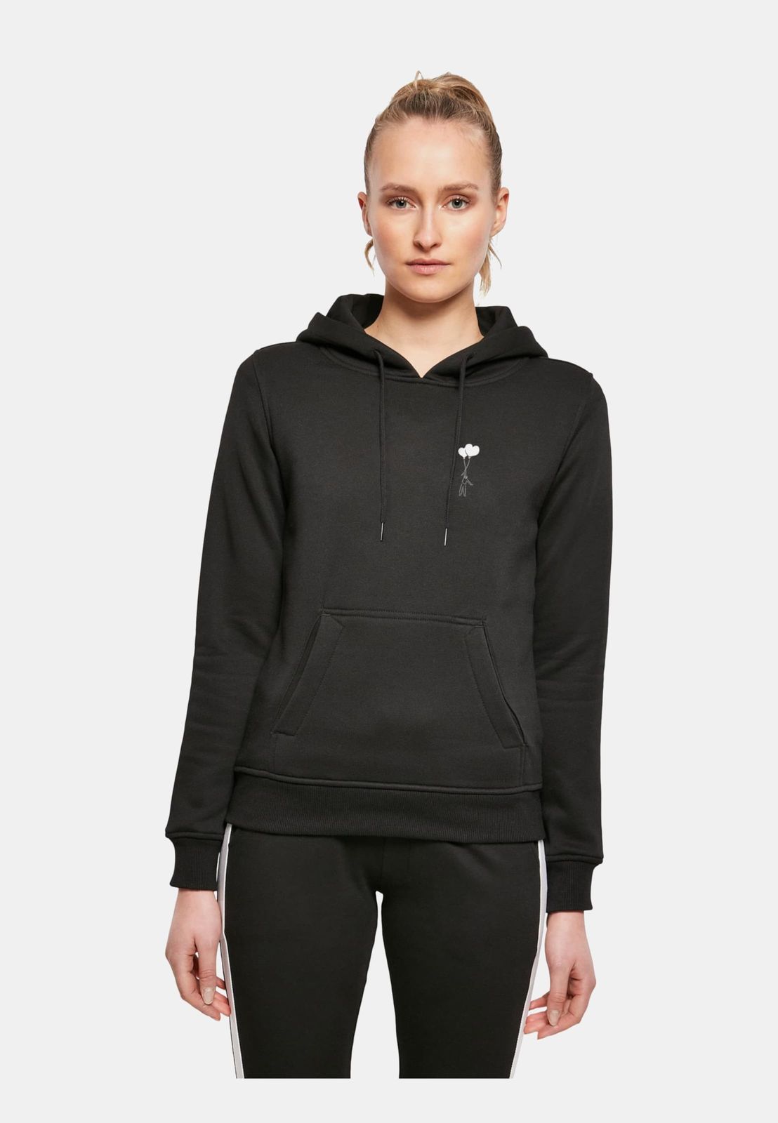 lässiger Merchcode Damen Hoodie 300 g/m² mit Baumwolle Schwarz von Merchcode