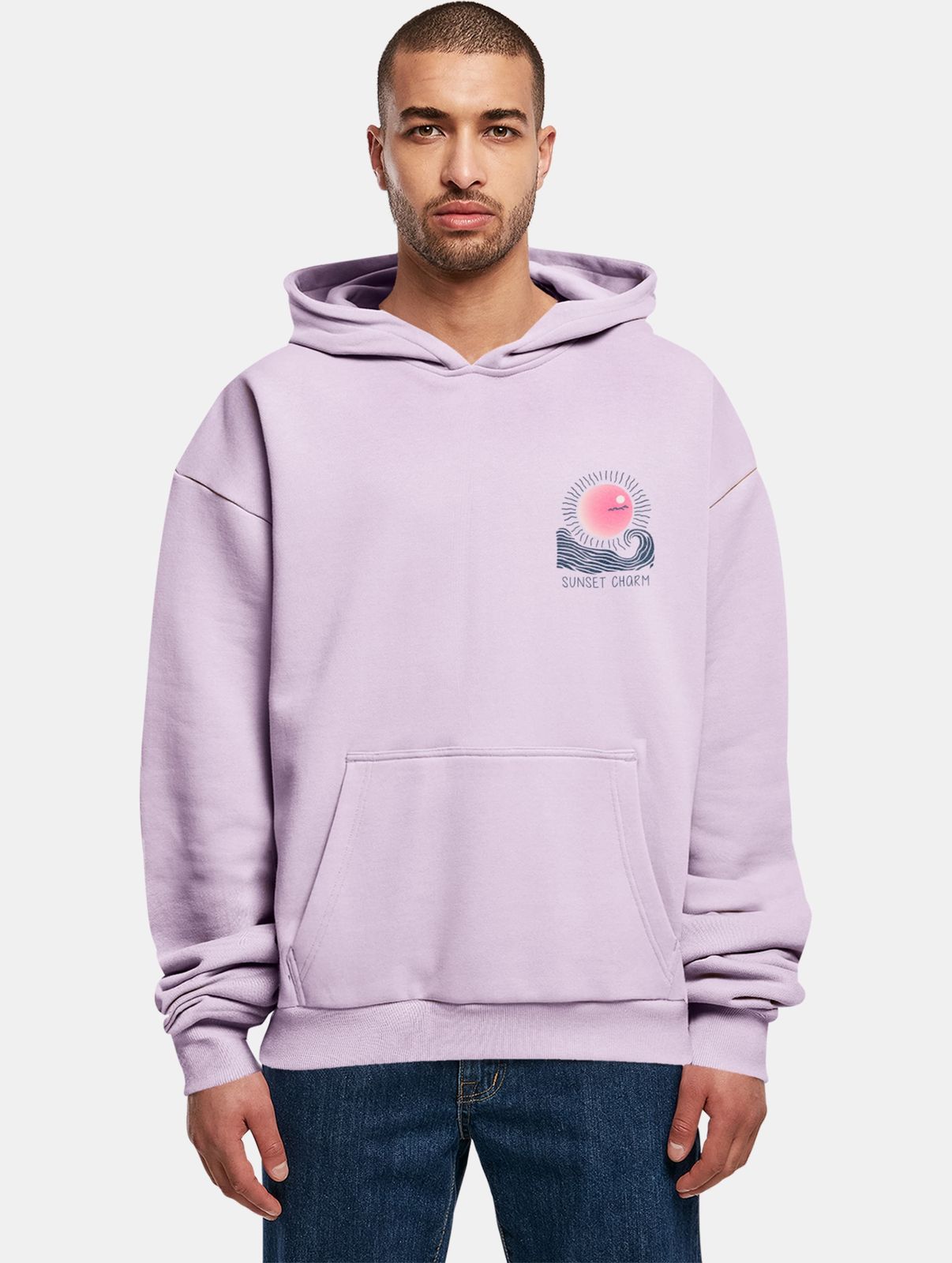 lässiger Merchcode Herren Hoodie 460 g/m² mit Baumwolle Violett von Merchcode