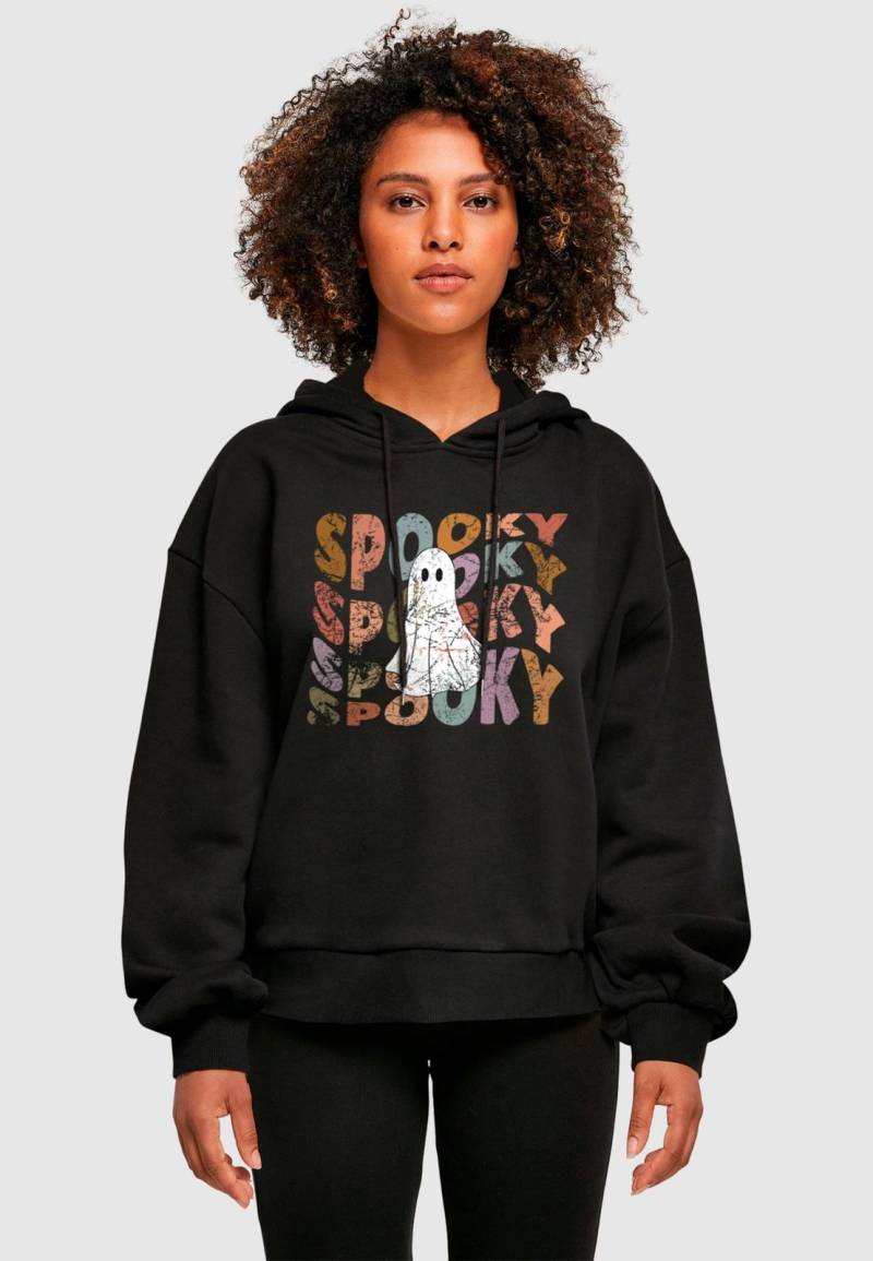 moderner Merchcode Damen Hoodie Rippbündchen 300 g/m² Schwarz von Merchcode