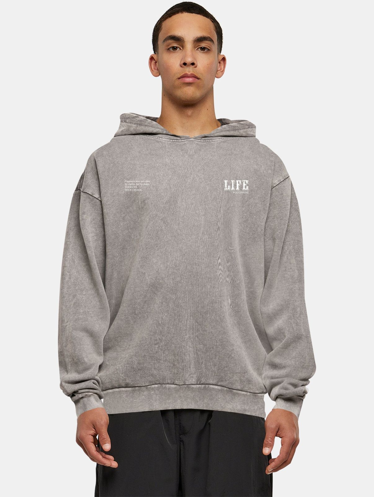 moderner Merchcode Herren Hoodie 300 g/m² mit Baumwolle Grau von Merchcode