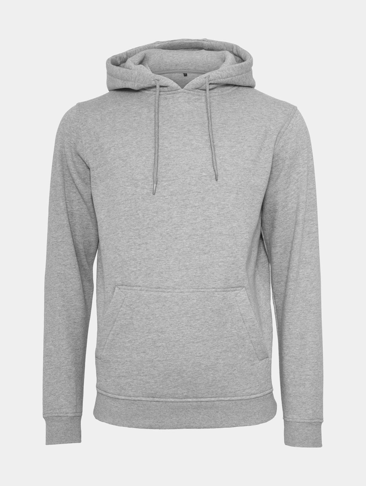 moderner Merchcode Herren Hoodie Kordelzug Rippstrick 250 g/m² mit Baumwolle Grau von Merchcode