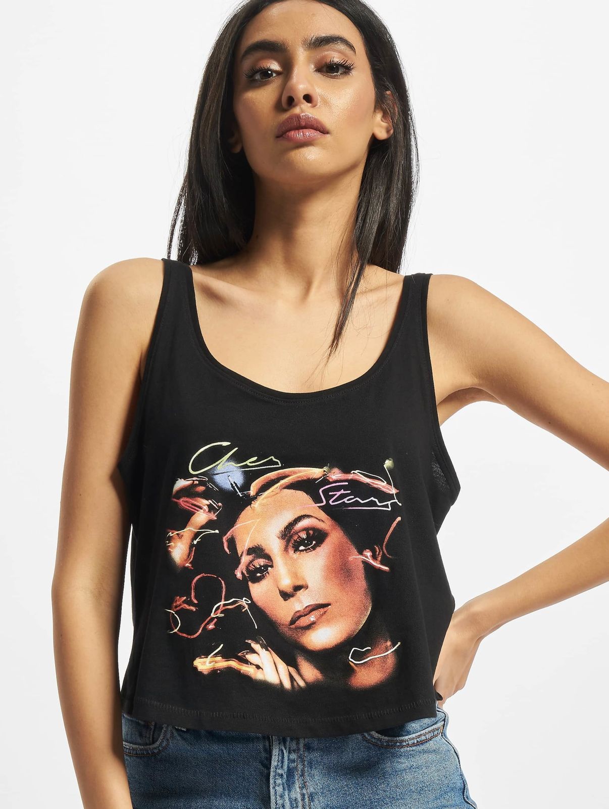 modernes Merchcode Damen T-Shirt 140 g/m² mit Baumwolle Schwarz von Merchcode