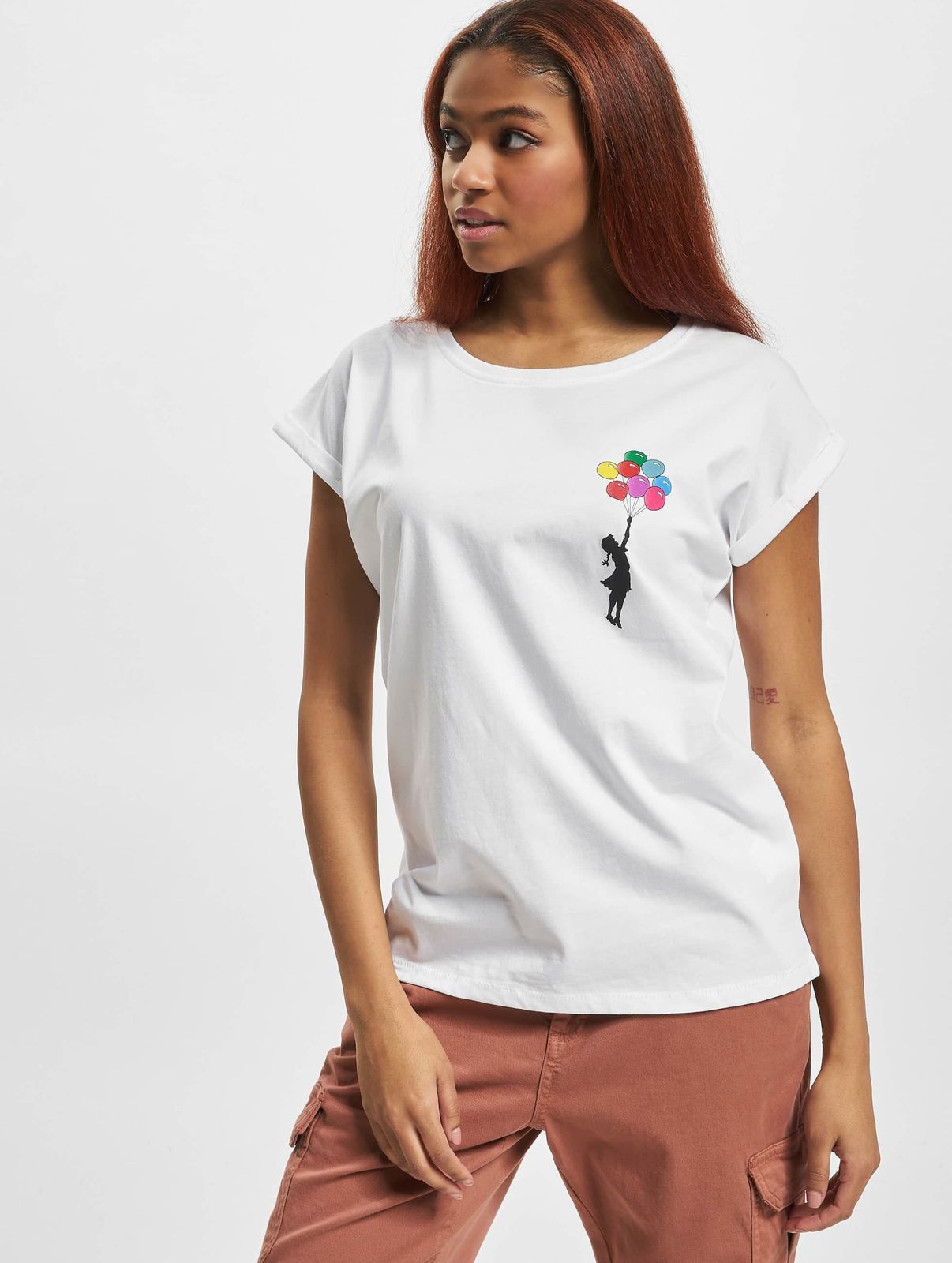 modernes Merchcode Damen T-Shirt 140 g/m² mit Baumwolle Weiß von Merchcode