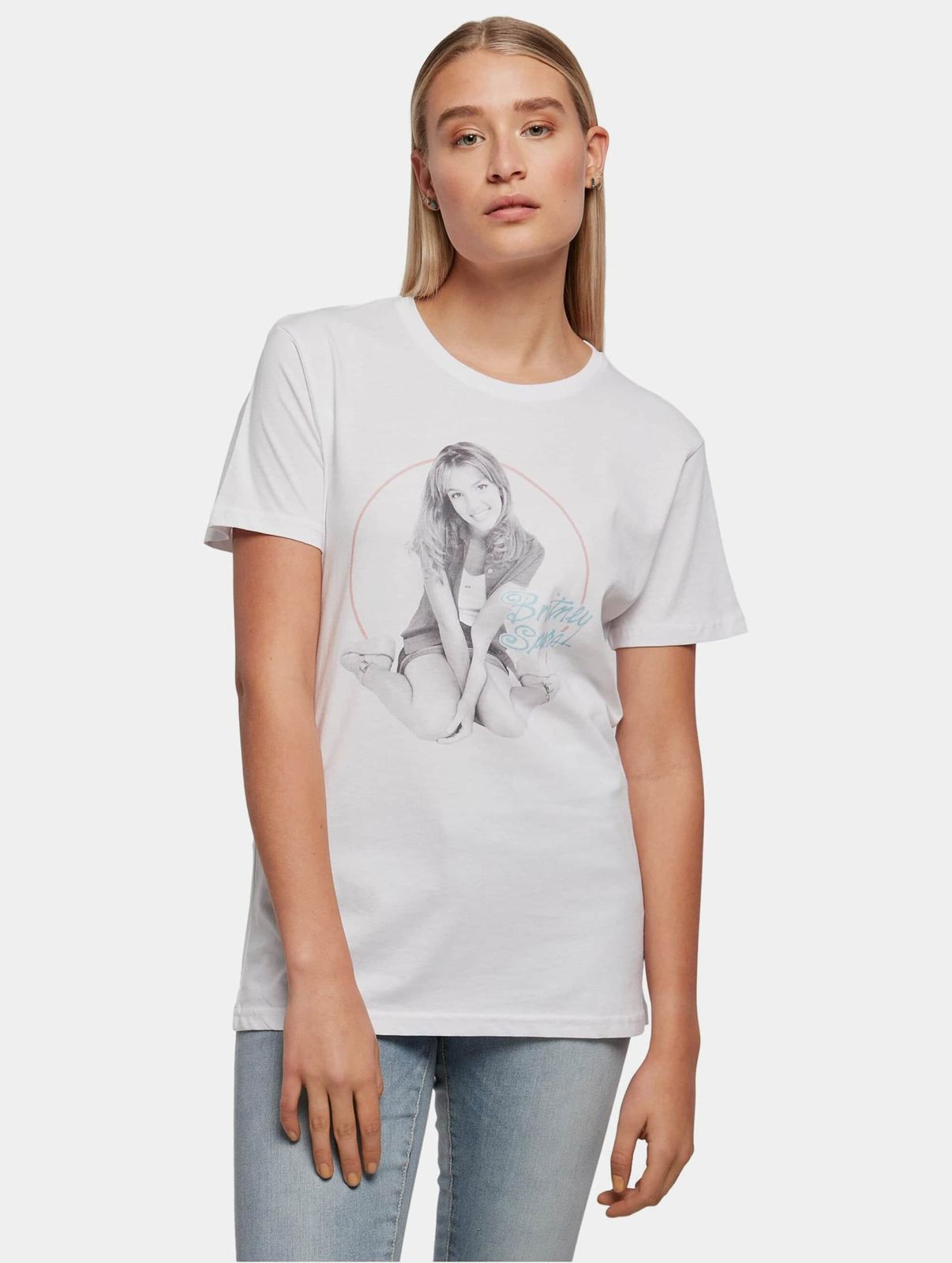 modernes Merchcode Damen T-Shirt Oversize 160 g/m² mit Baumwolle Weiß von Merchcode
