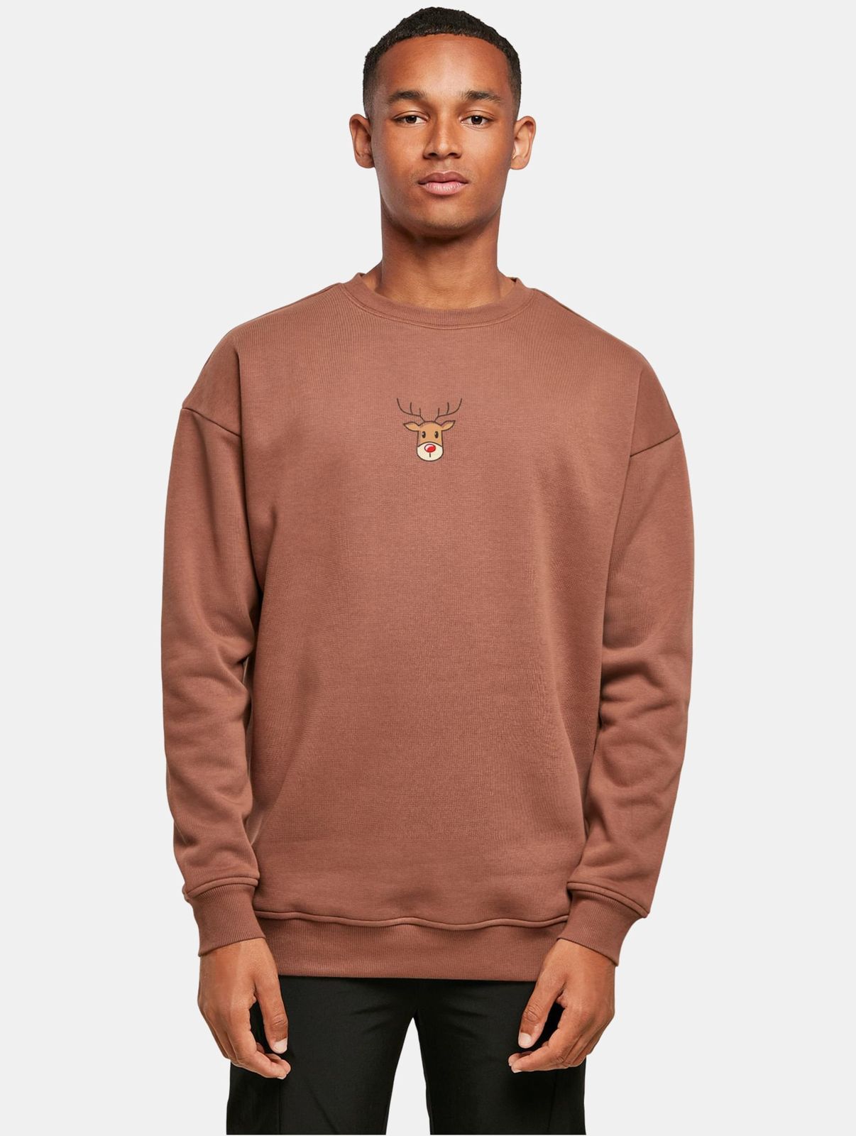 modernes Merchcode Herren Sweatshirt 300 g/m² mit Baumwolle Braun von Merchcode