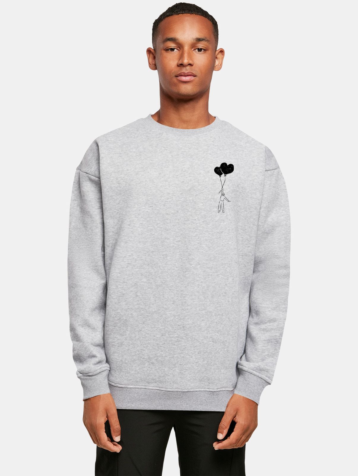 modernes Merchcode Herren Sweatshirt 300 g/m² mit Baumwolle Grau von Merchcode