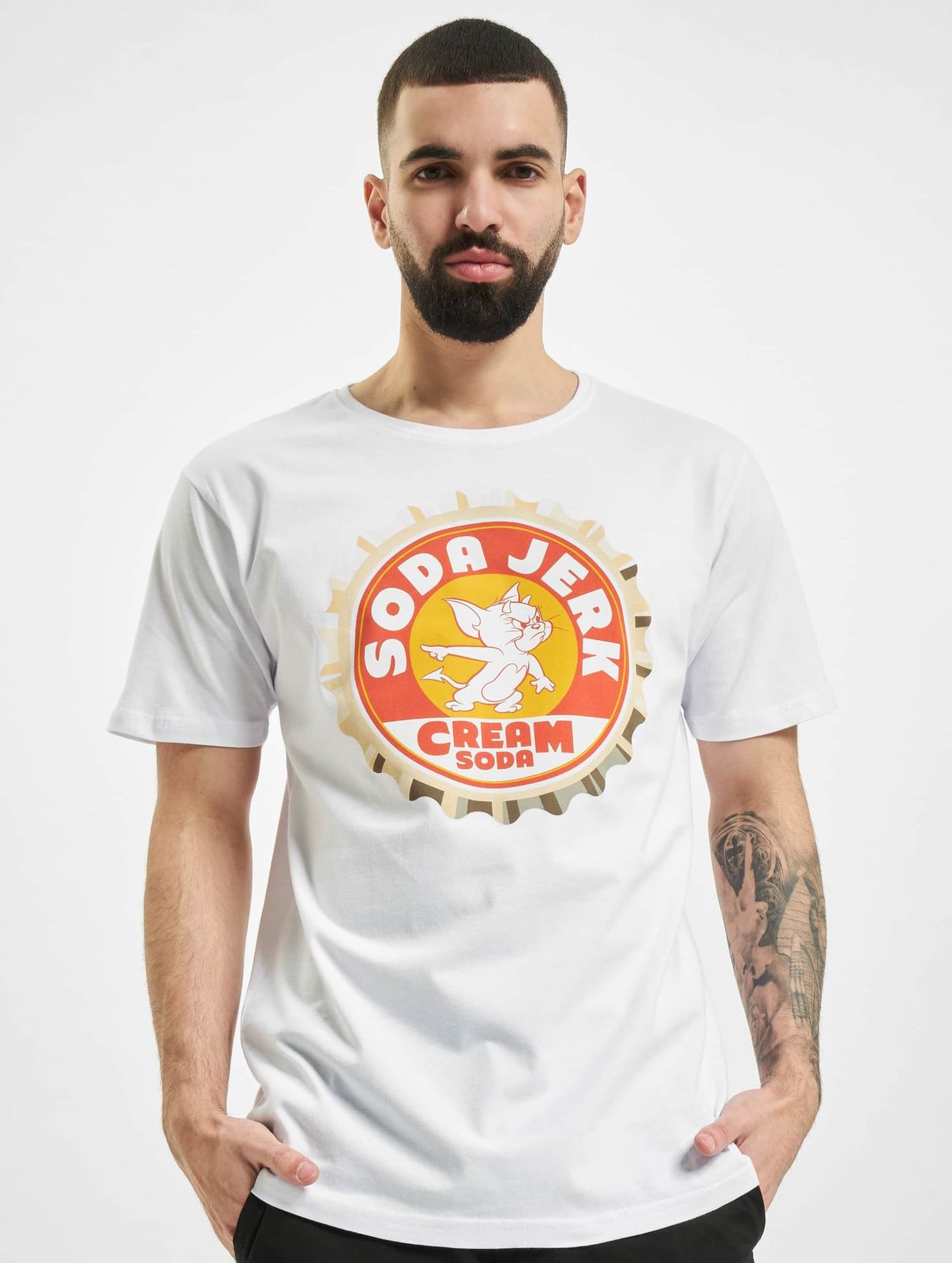 modernes Merchcode Herren T-Shirt 160 g/m² mit Baumwolle Weiß von Merchcode