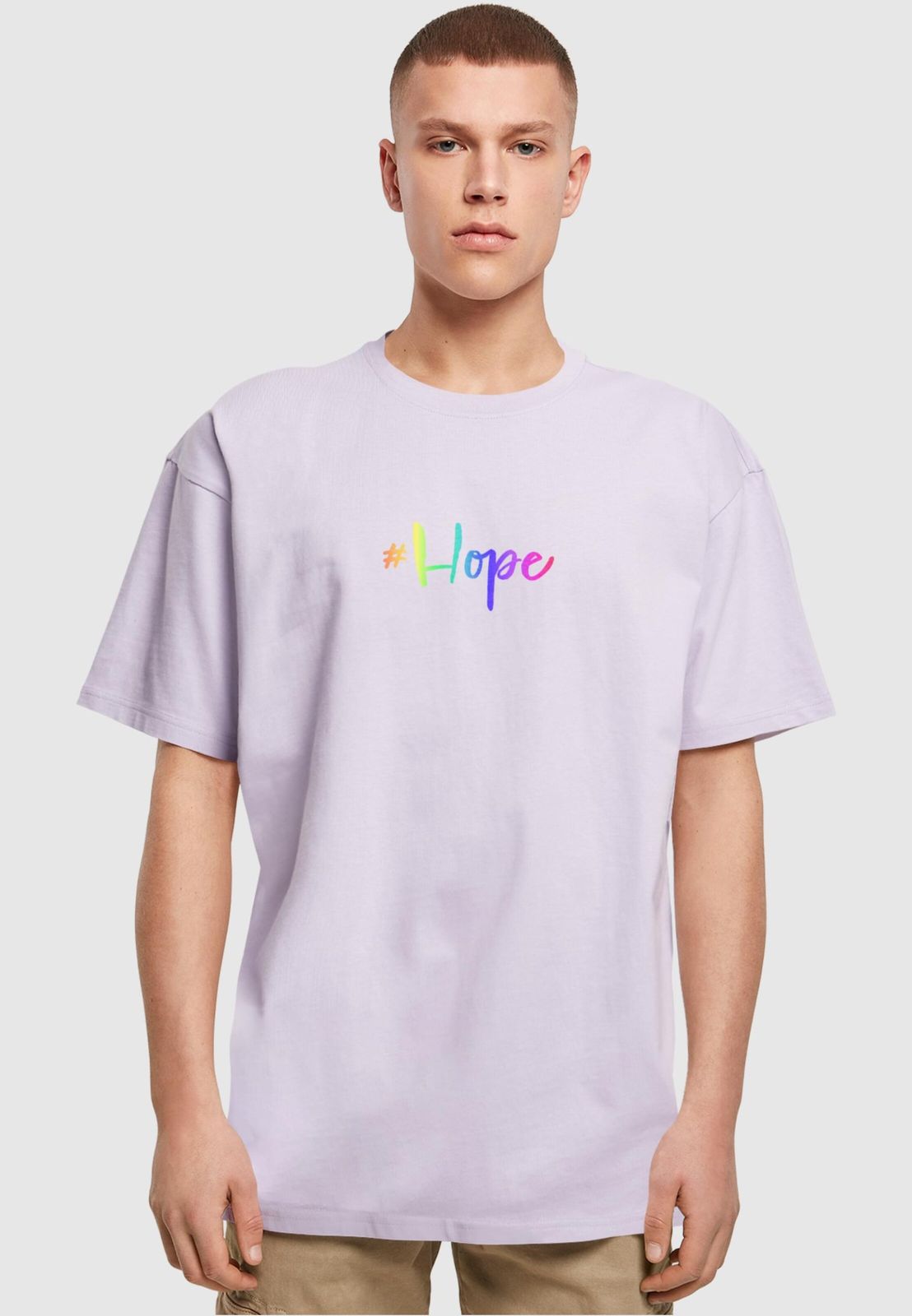 modernes Merchcode Herren T-Shirt Rippstrick Oversize 240 g/m² mit Baumwolle Violett von Merchcode