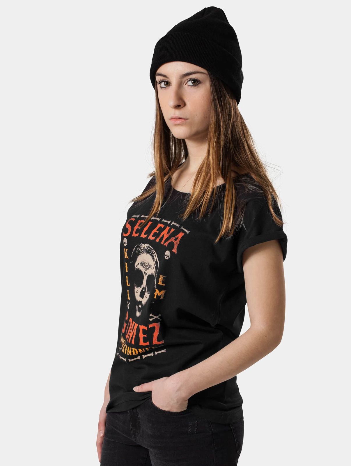 sportliches Merchcode Damen T-Shirt Schwarz von Merchcode