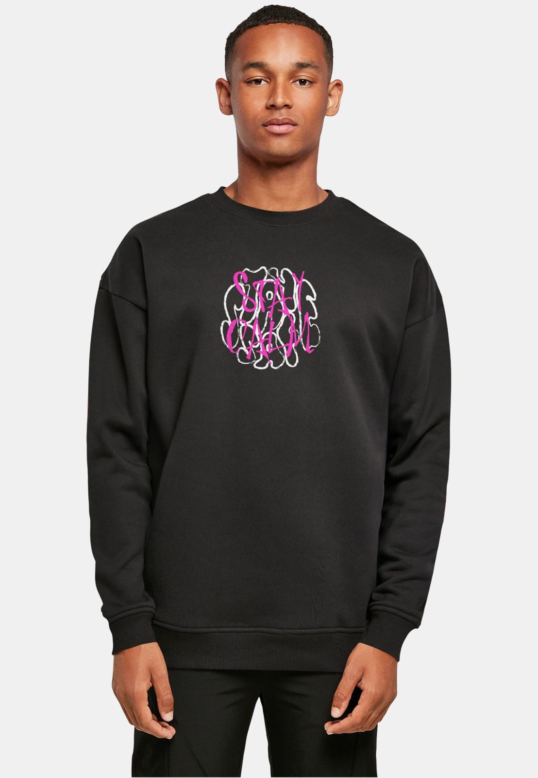 weiches Merchcode Herren Sweatshirt 300 g/m² mit Baumwolle Schwarz von Merchcode