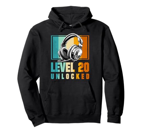 20. Geburtstag Junge Video Gamer Level 20 Unlocked Jungen Pullover Hoodie von Merchfun Geburtstag Junge