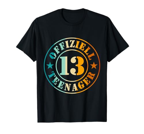 13. Geburtstag Offiziell Teenager 13 Jahre Junge Mädchen T-Shirt von Merchfun Geburtstag