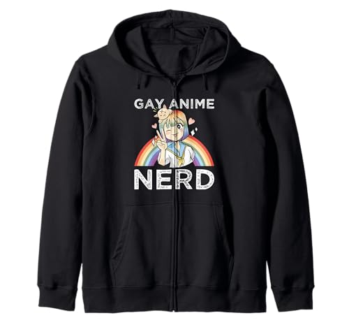 Schwuler Anime-Nerd Kawaii Neko Girl Pride Otaku in Regenbogenfarben Kapuzenjacke Schwuler Anime-Nerd Kawaii Neko Girl Pride Otaku in Regenbogenfarben Kapuzenjacke von Merchling LGBTQ