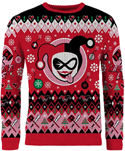 Harley Quinn Weihnachtspullover für Damen und Herren Geschenk, Mehrfarbig, M von Merchoid