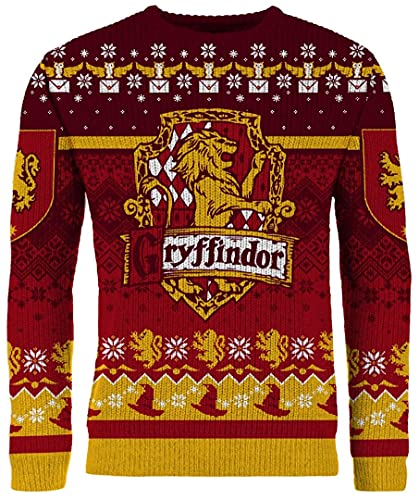 Harry Potter Gryffindor Weihnachtspullover für Damen und Herren Geschenk, Mehrfarbig, XS von Merchoid