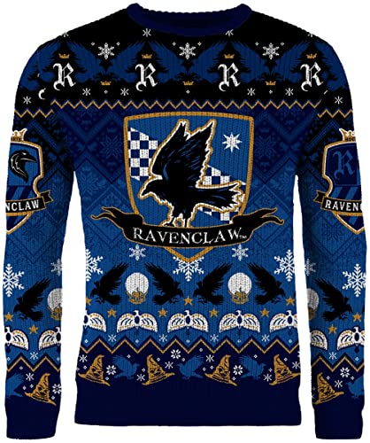 Harry Potter Ravenclaw Weihnachtspullover für Damen und Herren Geschenk, Mehrfarbig, XL von Merchoid