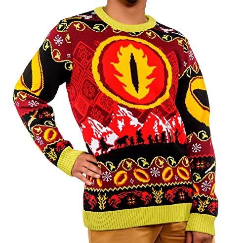 Herr der Ringe Weihnachtspullover Geschenk für Männer oder Frauen, Mehrfarbig, M von Merchoid