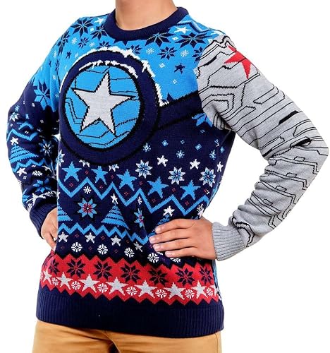Marvel Winter Soldier Weihnachtspullover Geschenk für Männer oder Frauen, Mehrfarbig, Medium von Merchoid