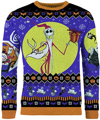 Merchoid Nightmare Before Christmas Weihnachtspullover, Mehrfarbig, XX-Large von Merchoid