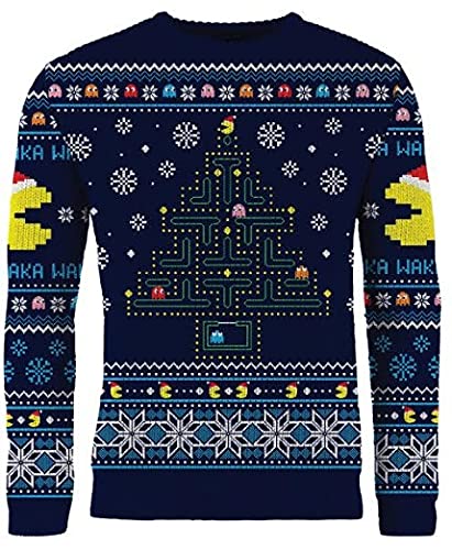 Merchoid Pac-Man Strickpullover für Weihnachten Gr. Large, mehrfarbig von Merchoid