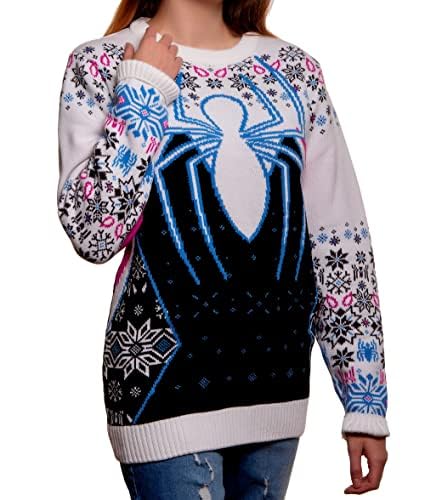 Spider Gwen Weihnachtspullover für Damen und Herren Spiderman Marvel Geschenk, Mehrfarbig, XS von Merchoid