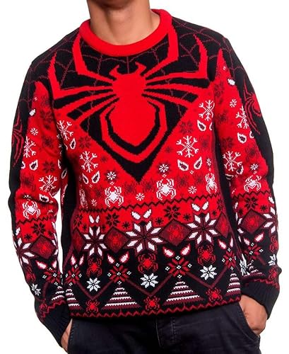 Spider Man Miles Morales Weihnachtspullover für Männer oder Frauen, Avengers-Geschenk, Mehrfarbig, X-Large von Merchoid