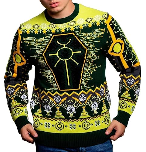 Warhammer 40.000 Necron Strickpullover Weihnachtspullover Unisex für Damen oder Herren - Hässlicher Pullover 40k Geschenk Gr. X-Large, Mehrfarbig von Merchoid