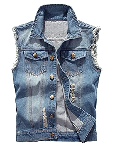 MERCIY Herren Beiläufiger Denim Weste Jacke Klassische ärmel Dünne Jacken von MERCIY