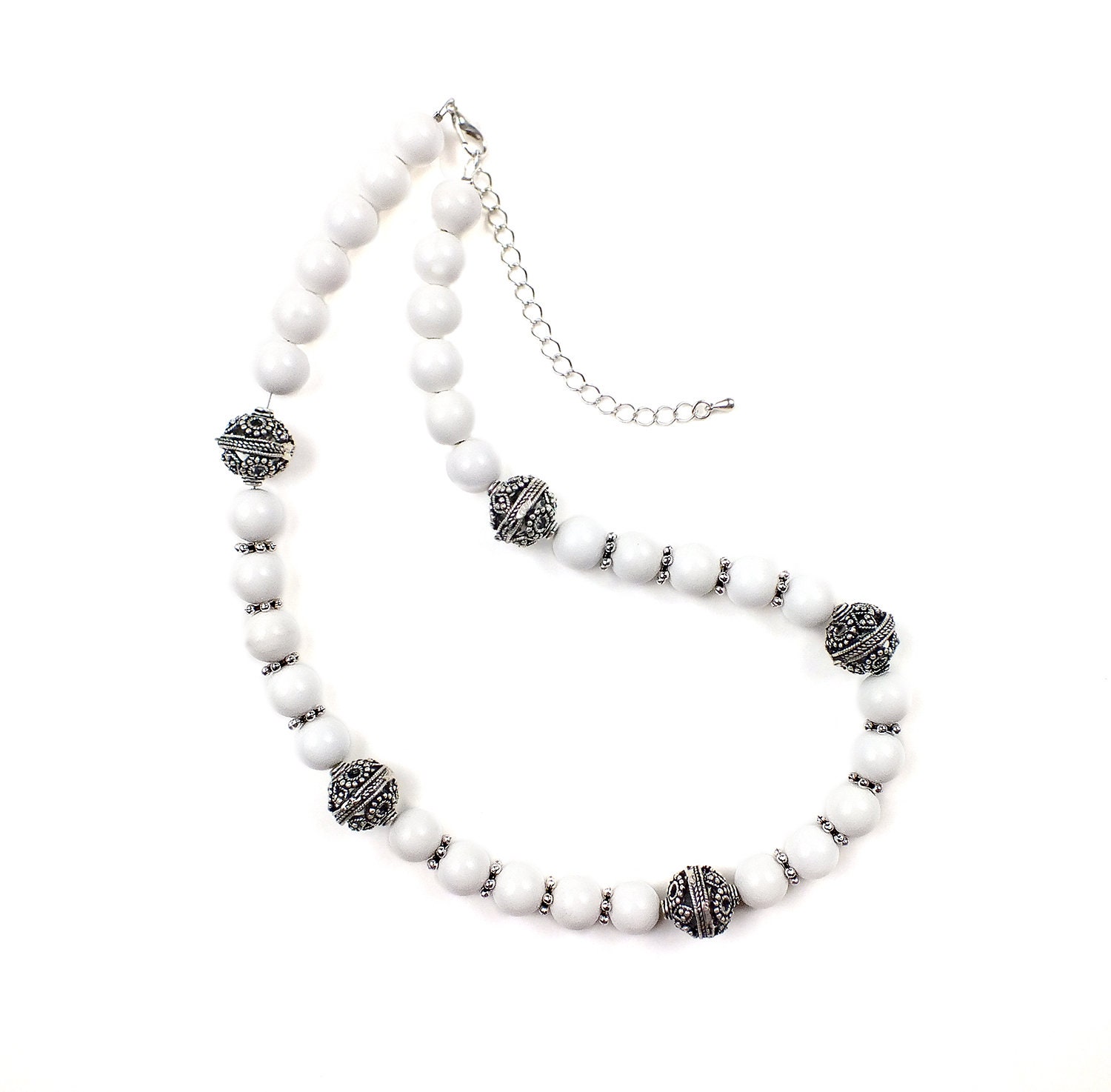 Weiße Achat Kette Ingrid Weiße Achat Kette Ingrid von MercysFancy