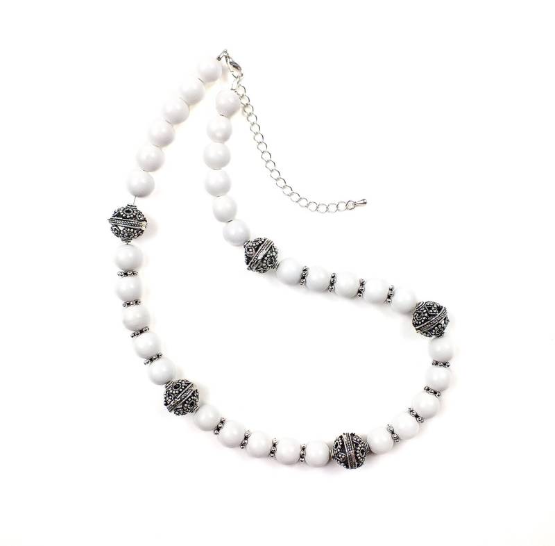 Weiße Achat Kette Ingrid Weiße Achat Kette Ingrid von MercysFancy