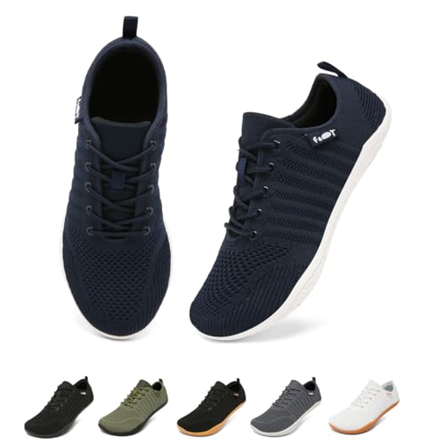 Merdoo Barfußschuhe Damen Herren Barfussschuhe Breite Barfuss Schuhe Barfuß Sneaker Barefoot Shoes Fitnessschuhe Walkingschuhe Bequeme Leicht Atmungsaktiv Blau 37 von Merdoo