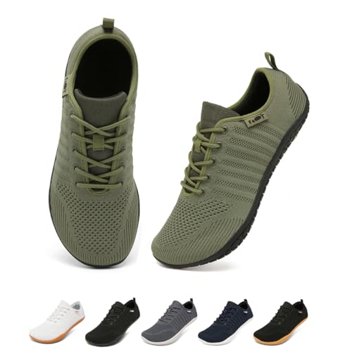 Merdoo Barfußschuhe Damen Herren Barfussschuhe Breite Barfuss Schuhe Barfuß Sneaker Barefoot Shoes Fitnessschuhe Walkingschuhe Bequeme Leicht Atmungsaktiv Grün 40 von Merdoo