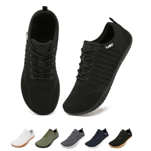 Merdoo Barfuss Schuhe Damen Barfußschuhe Herren Barfuß Sneaker Barefoot Squat Shoes Deadlift Schuhe Minimalistische Walkingschuhe Turnschuhe Schwarz 38 von Merdoo